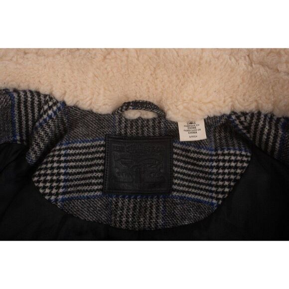 Levi Levi's Strauss Co Womens Amaya Wool Coat Jacket S Small Black Houndstooth - Picture 6 of 6